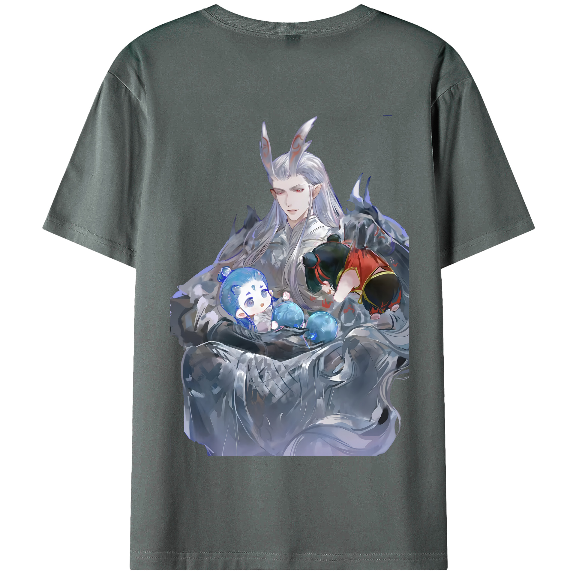 （画像用） Ne Zha 2 ナタ 魔童の大暴れ 綿100％半袖Tシャツ（背面プリント）